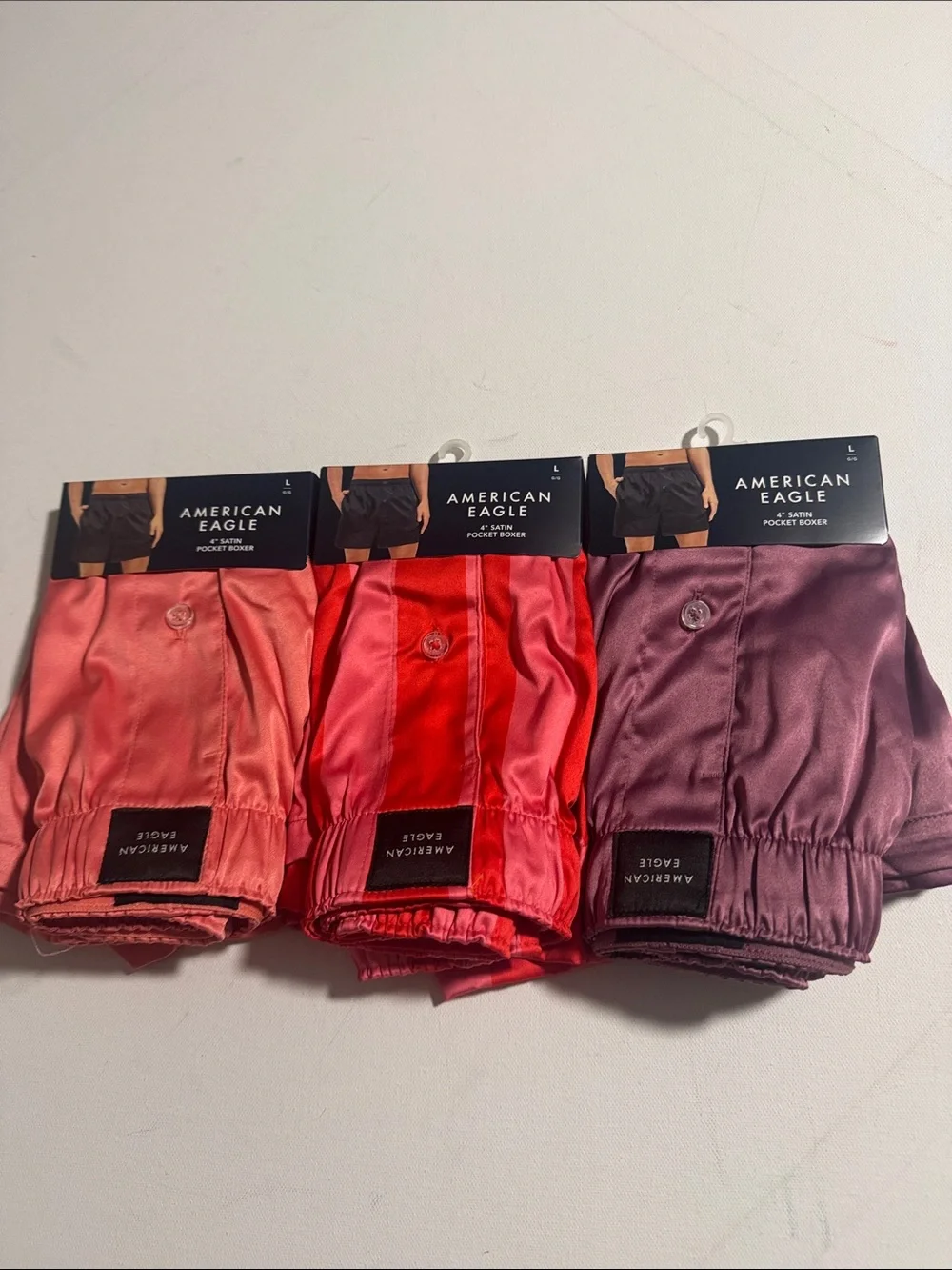 Satin Boxers Mens Large 3 Pack American Eagle